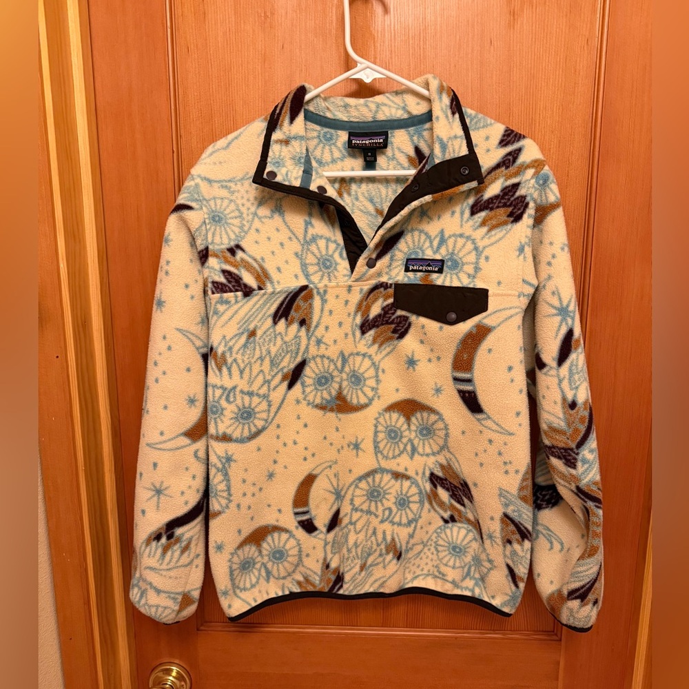 Patagonia Vintage Rare Owl Patterned Fleece Pullover - Picture 2 of 16